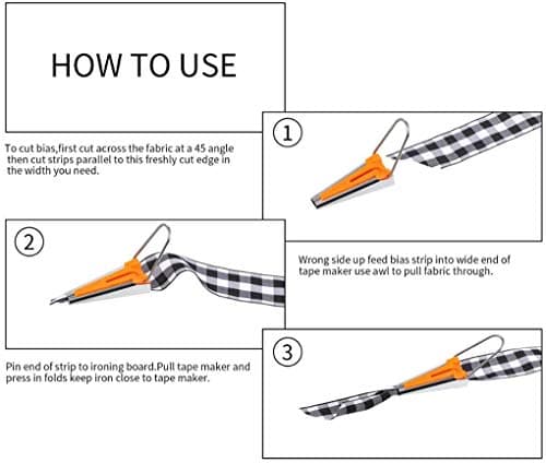 Single/Double Fold Bias Tape Maker Tool Kit Set,6MM/9MM/12MM/18MM/25MM Fabric Bias Tape Maker Tools 5 Sizes DIY Sewing Bias Tape Makers for Quilt Binding