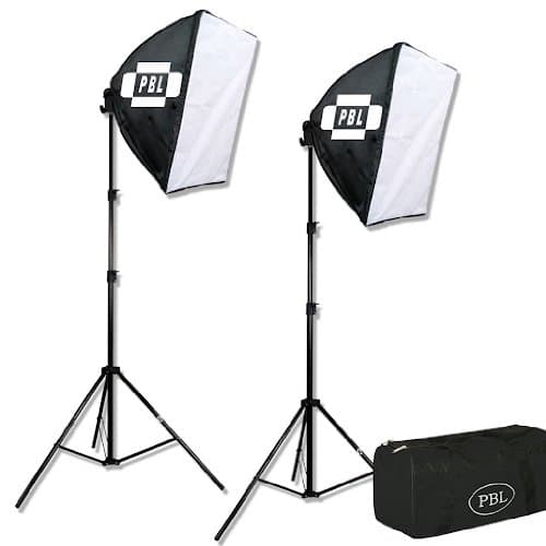 PBL Studio Photography Video Light Kit Continuous Lighting Kit Video Lighting EZ 24"x 24" Softbox Photographic Lighting