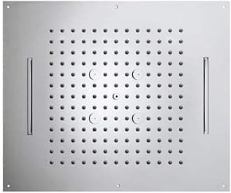 Aquieen 22" X 20" 3 inlet Ceiling Shower SS 304 (Rain + Waterfall + Mist), Chrome Polished