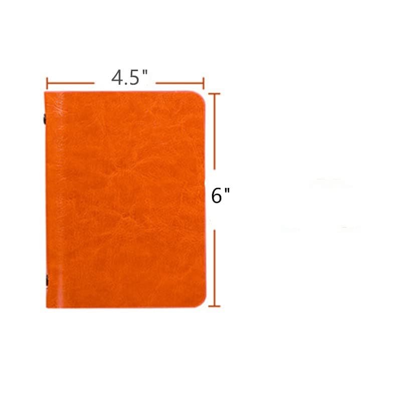 2-Pack 6 Ring Binder Cover, Leather A7 Binder Notebook Cover Refillable Loose Leaf Round Ring Personal Journal with Insert 50 Sheets Paper ，Mini Pocket Notepad