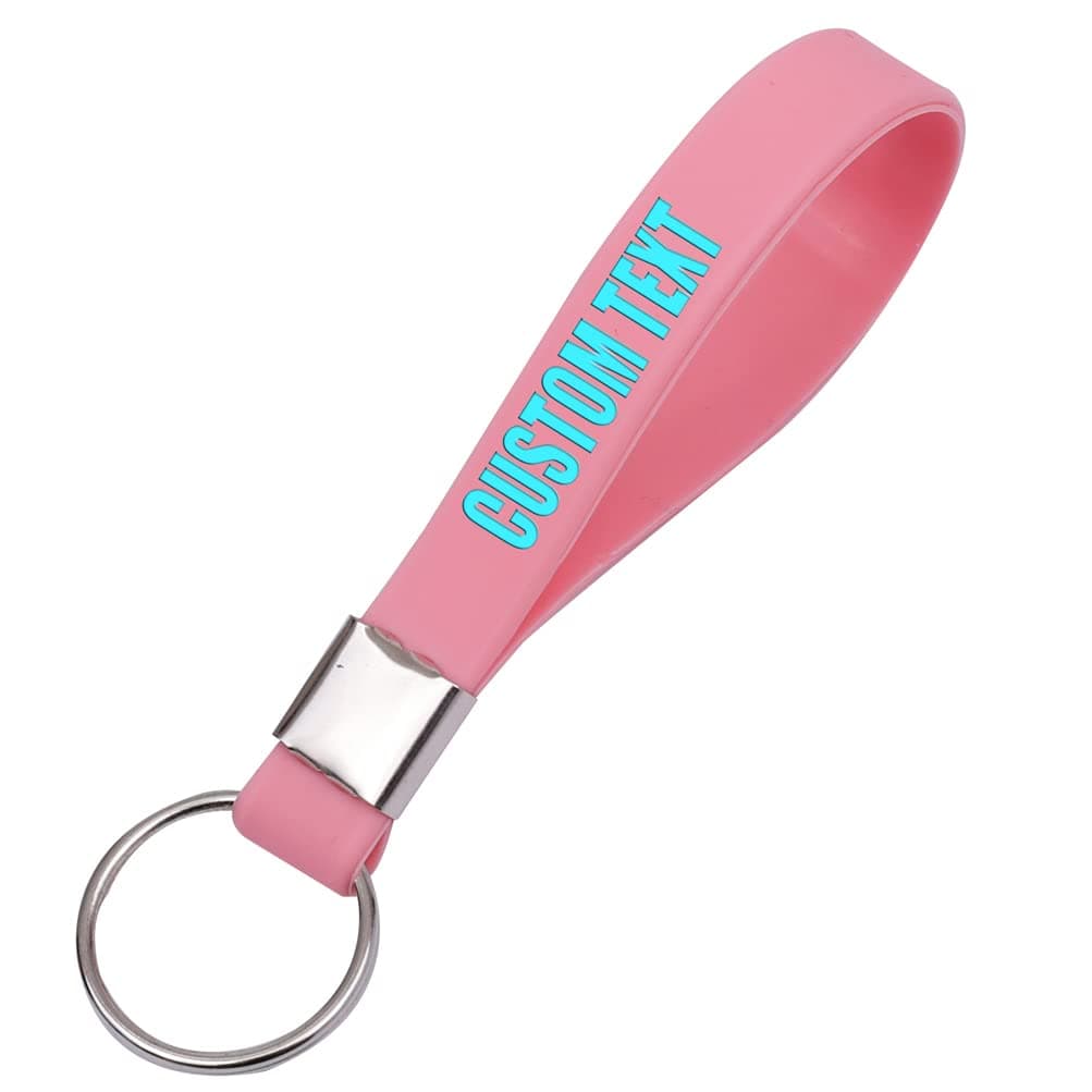 50 Custom Keychains Silicone Personalized Keyrings Customized Bulk for Events, Awareness, Motivation Customizable