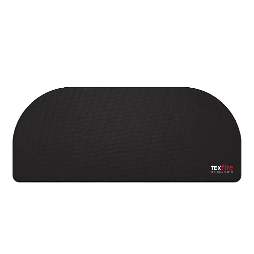 Texfire - Flame retardant rounded carpet, fireproof mat for fireplace hearth, heaters, fire pit. fireproof rug for wood burner (120x50cm)