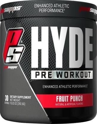 PRO SUPPS HYDE PRE WORKOUT - 30 SERVINGS (FRUIT PUNCH), Pink, 292.5 g (Pack of 1)