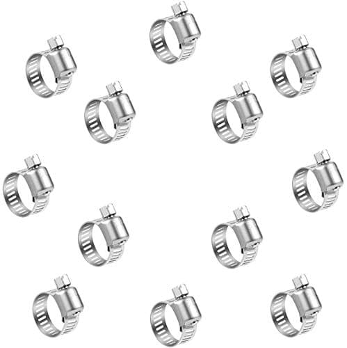 Hose Clips Worm Drive Pipes Hose Clamps 12 Pack (9-16 mm)