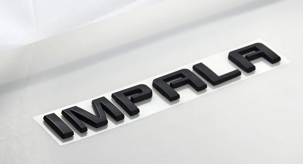1x Impala trunk Emblems 3D Badges Nameplate Letter Replacement for Impala (Gloss Black)