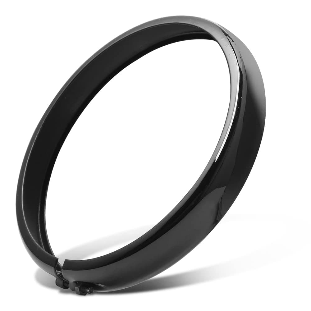 Motorcycle 5.75" Headlight Trim Ring 5 3/4" Head Lamp Decorative Ring Fit for Harley Sportster 883 1200 Forty Eight Dyna Softail (Black)