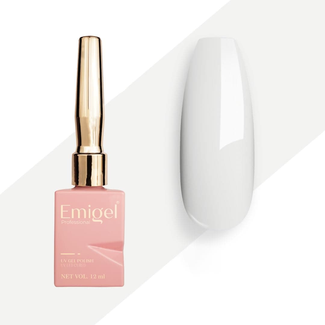 Emigel Professional UV Gel Polish RUSTIC PURE WHITE - E032 | Cured With UV LED Lamp | Super Glossy Finish |Quick Drying Nail Polish (12ml)