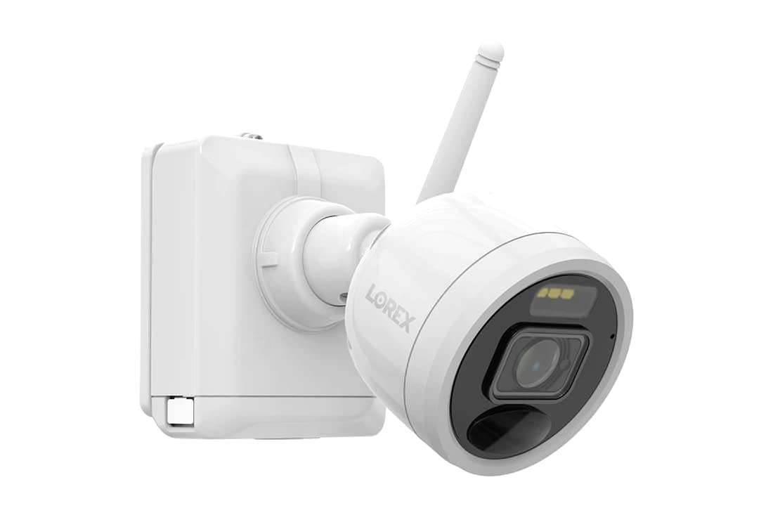 Lorex U424AA Add-On 2K Wire-Free Security Camera with Person Detection and Active Deterrence, 2-Way Talk, White (M. Refurbished)