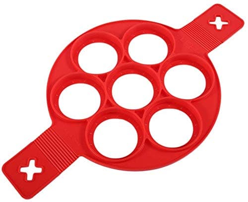 Silicone pancake mold non-stick egg ring, reusable pancake machine, boiled egg mold (red)