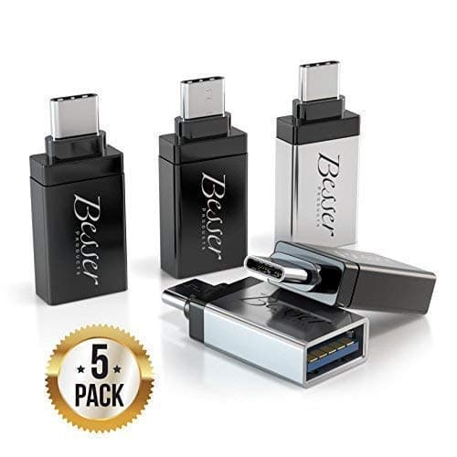 (USB C Adapter) Thunderbolt 3 to USB 3.0 Adapter Compatible MacBook Pro 2018/2017, MacBook Air 2018, Pixel 3, Dell XPS, and More Type-C Devices (5 Pack)