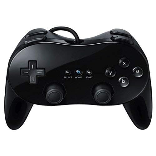 OSTENT Wired Classic Controller Pro Compatible for Nintendo Wii Remote Console Video Game Color Black