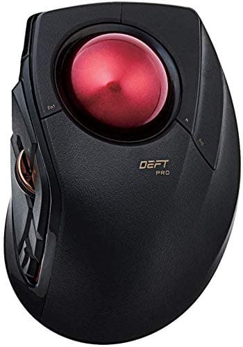 ELECOM-Japan Brand- Trackball Mouse, Wired, Wireless, and Bluetooth, Advanced Responsiveness, 8 Mappable Buttons, DEFT PRO/Black/M-DPT1MRBK
