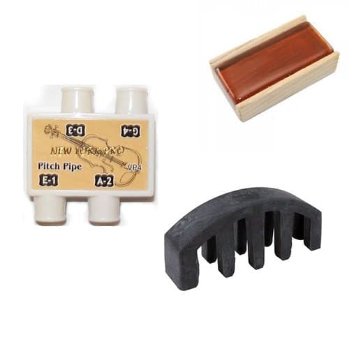 Violin Accessory Pack - Includes Pitch Pipe, Rosin & Mute