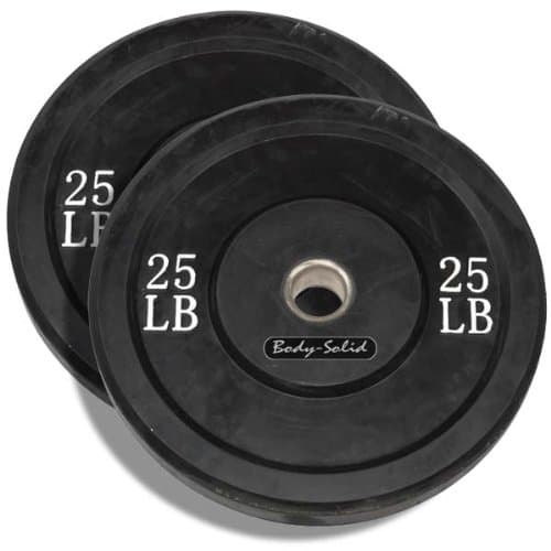 Body-Solid OBPB25 25Lb Black Bumper Plates 17.7"