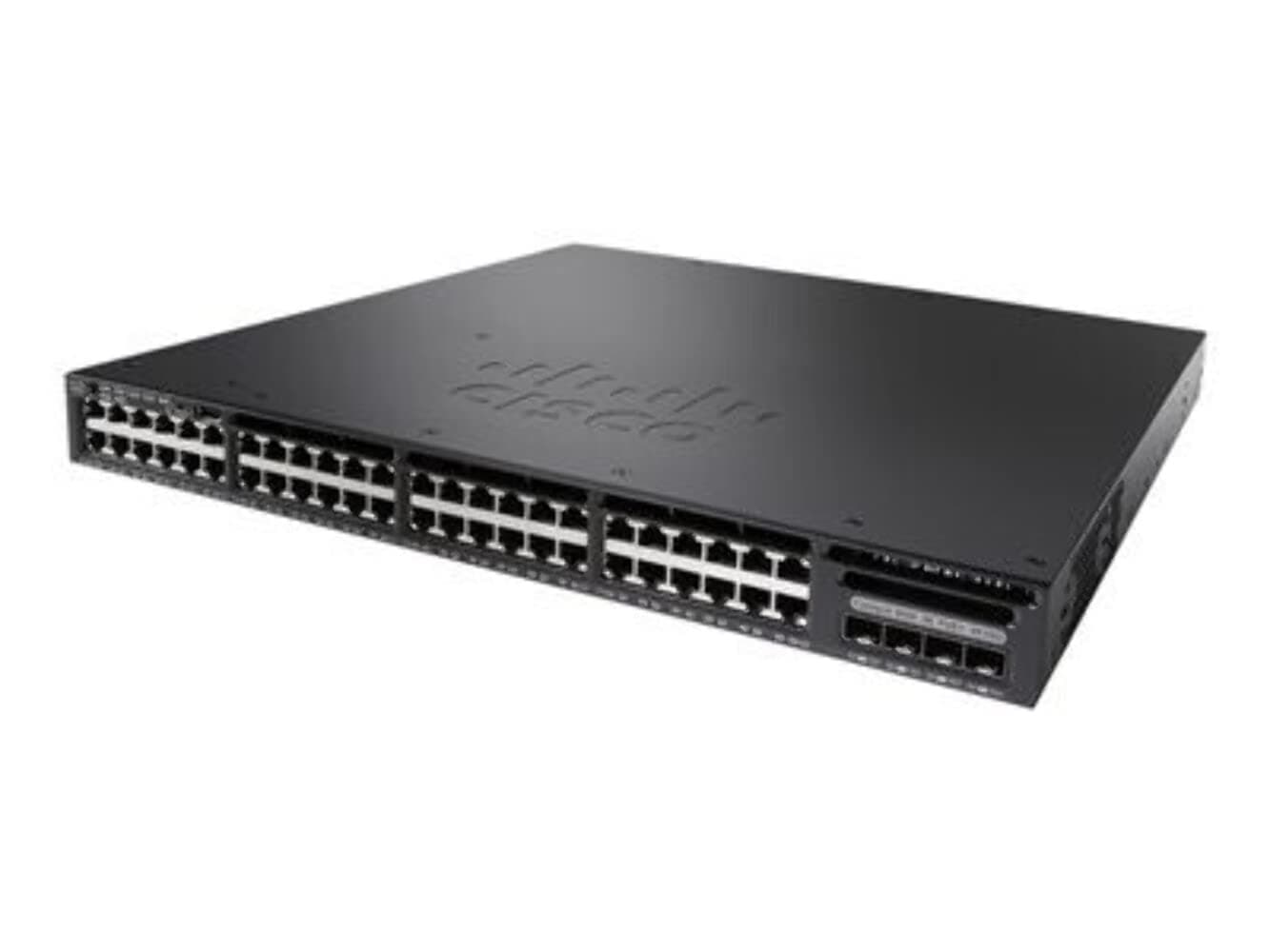 Cisco Catalyst 3650-48FD-L Network Switch, 48 Gigabit Ethernet (GbE) PoE+ Ports, two 10 G and two 1 G Uplinks, 1025WAC Power Supply, 1 RU, Enhanced Limited Lifetime Warranty (WS-C3650-48FD-L)