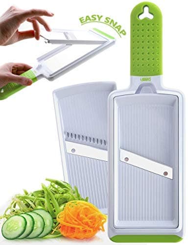 2-in-1 Handheld Vegetable Slicer – Sharp Hand Mandoline & Julienne Slicer for Fruits and Vegetables