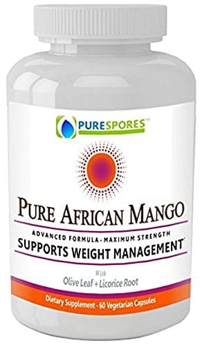 Pure African Mango - Appetite-Busting! The Ultimate All-Powerful Formula Includes Super Strength Olive Leaf and Licorice Root. 1200mg, 60 Vegetable Capsules, no fillers.