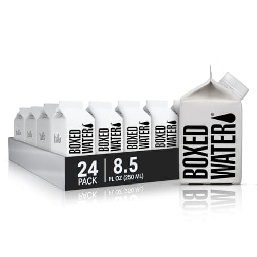 Mini Boxed Water (8.5 oz., 24 Pack) – Better Than Premium Plastic Purified Drinking Water in Plant-Based Cartons, BPA-Free, Refillable Cartons, Lunchbox Ready