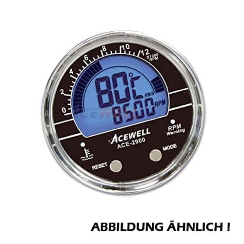 Motorcycle Multi-Purpose Digital Instrument Chrome No Speedometer Built-in Tachometer Clock Temperature