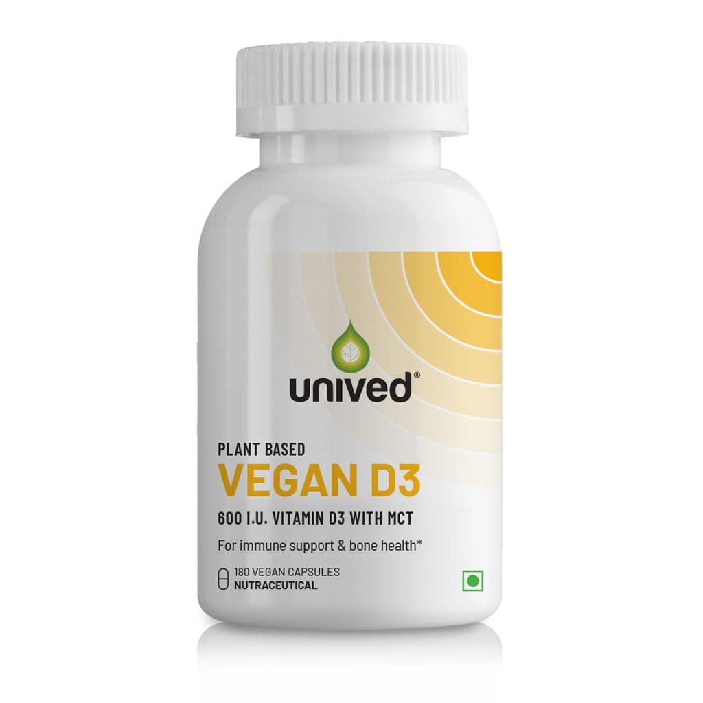 Unived Plant-Based Vitamin D3 from Lichen with Medium Chain Triglycerides (Capsule, 180 Servings)