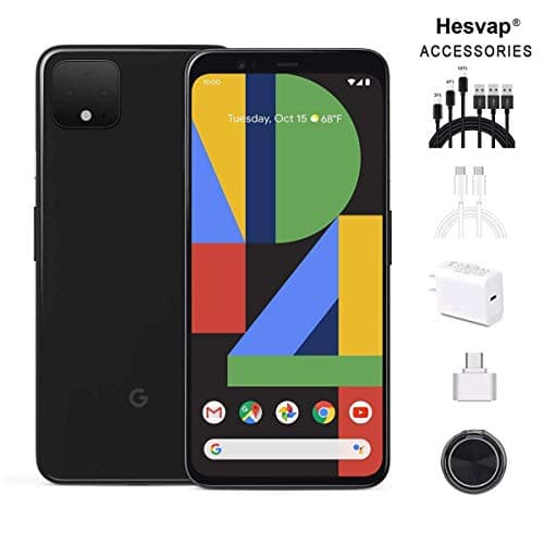 Google - Pixel 4 XL 6.3" Unlocked Android W/ 128GB Memory Cell Phone Unlimited Cloud Storage Black, AT&T/T-Mobile/Verizon W/ 69.99 Hesvap 7 in 1 Accessories Bundle