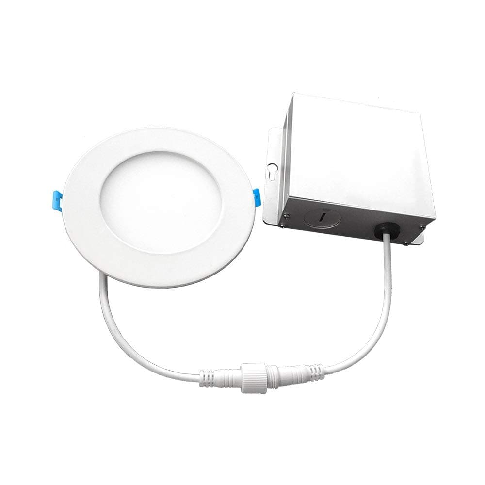 Euri LightingDLC4S-2000e Ultra-Slim Dimmable 4" Circlular Downlight, 9W (60W Equal), 600lm, 3000K (Soft White), IC Rated, No Housing Required, E-Star & ETL Listed