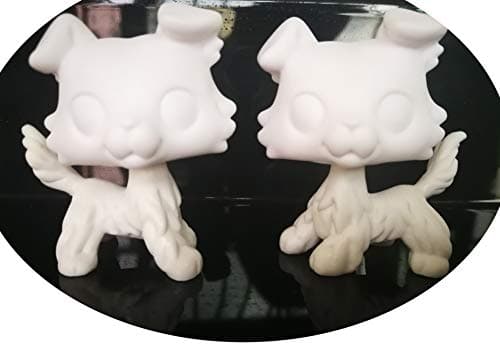 lpsloverqa Custom Made Collie Base Model Pure White Sample Dog Puppy can Draw Pattern by Yourself Action Figure Toy Kids Gift 2 PCS