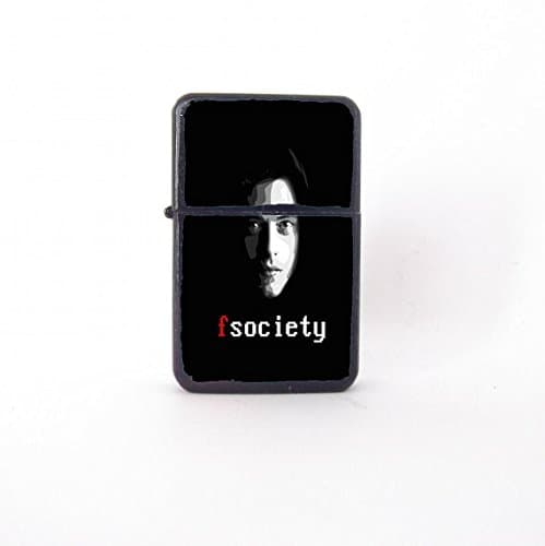 MrRobot lighter, custom lighter, Mr Robot show, black and white lighter, fuck society lighter, cool lighter, personalized lighter for him