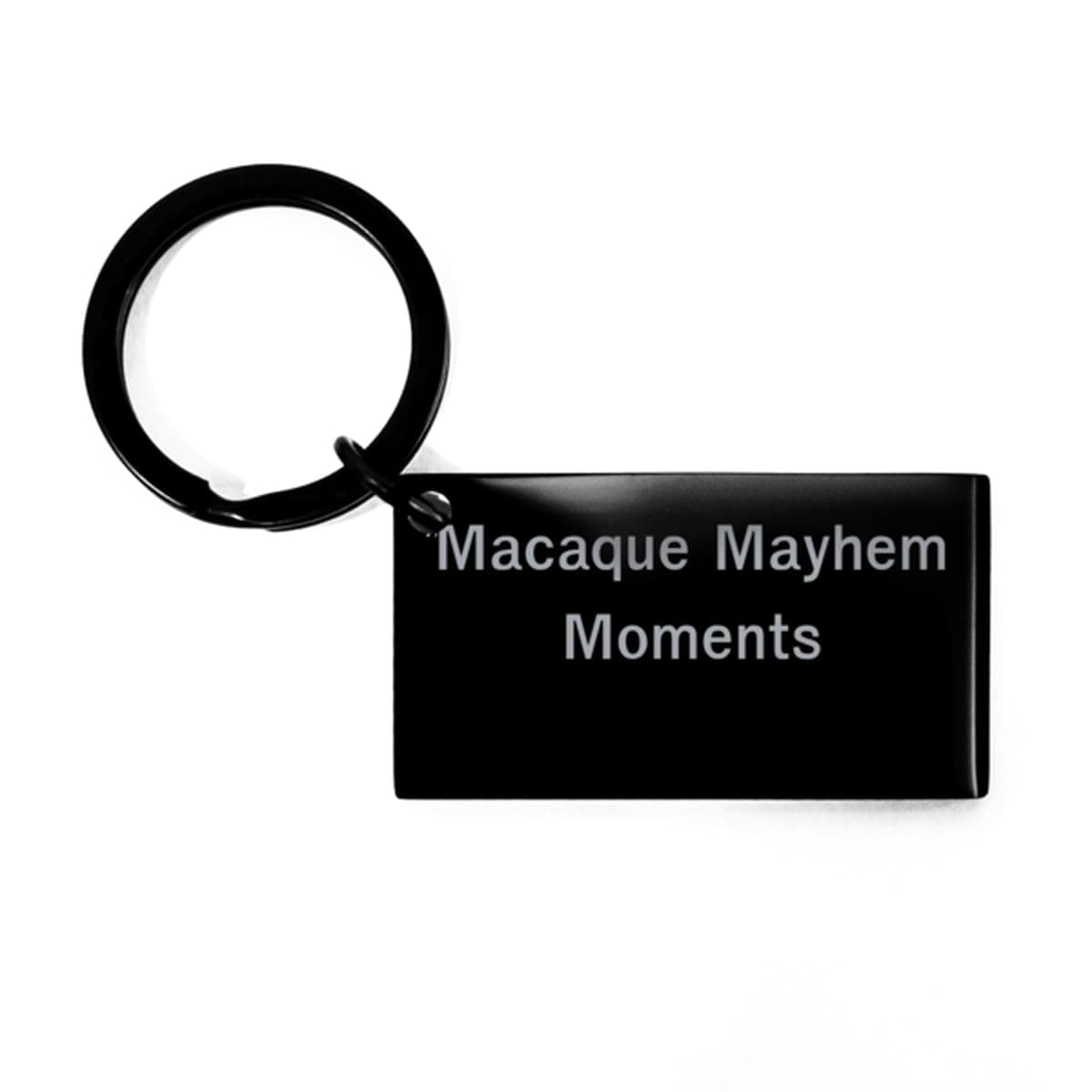 Macaque Mayhem Moments funny monkey Keychain