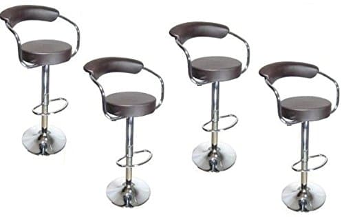 4 Modern Adjustable Counter Swivel Pub Style Bar Stools / Barstools Brown