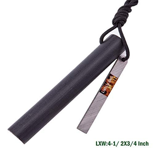 Light In The Dark 3/4'' Monster Ferro Rod with Sharp Striker Survival Fire Starter,Fire Steel for Camping