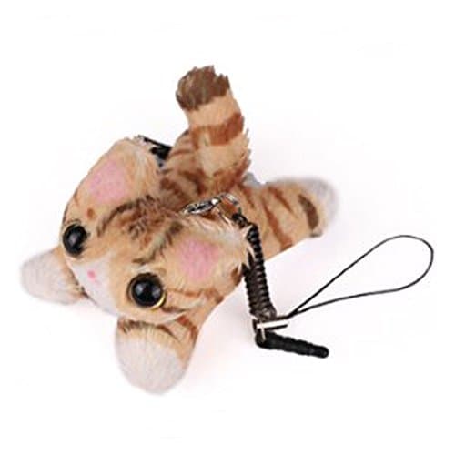 Ron Ron Kitten Plush Doll Strap/Earphone Jack Accessory (Brown Tabby)