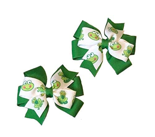 Frog Toddler Hair Bow Set