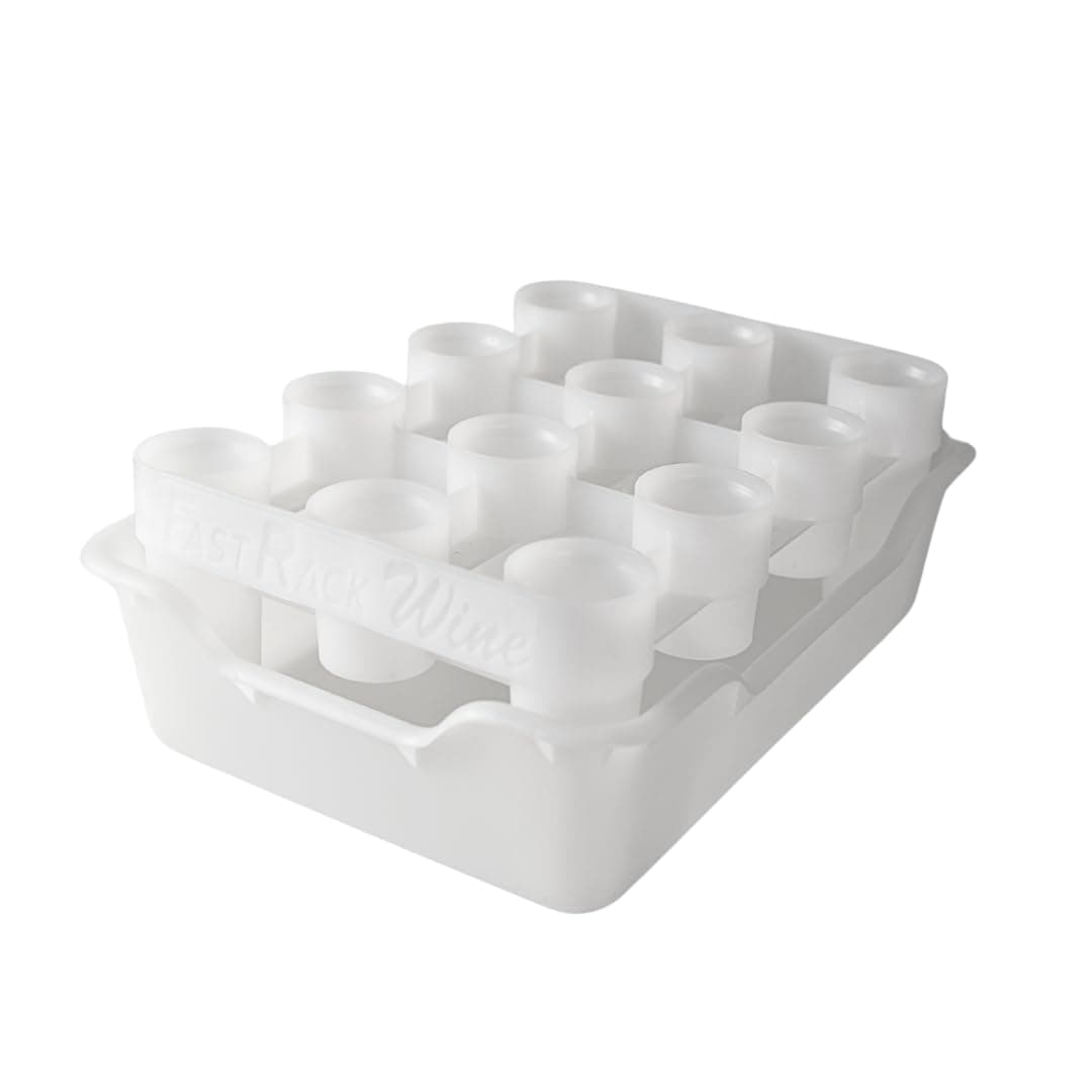 FastRack Bottle Drying Rack - Bottle Drying Tree alternative; Dry & Store your Wine or Bomber/Belgian Bottles; Perfect addition to your Wine Fermentation Kit (FastRack12 One Rack & One Tray)