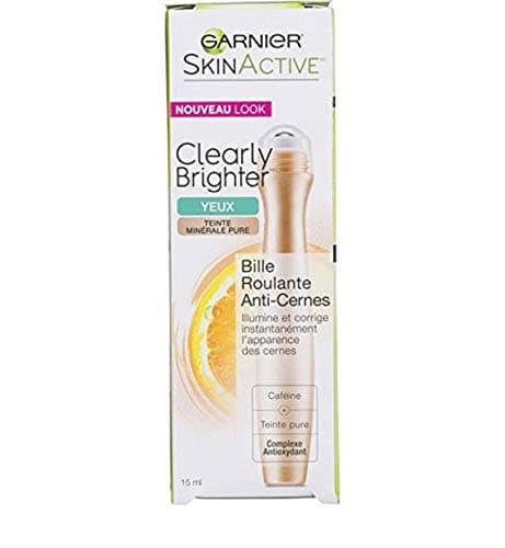 GarnierSkinActive Clearly Brighter Sheer Tinted Eye Roller, Light/Medium 0.5 oz (Pack of 3)