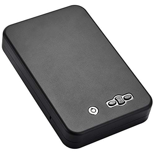 RPNB Gun Safe, Quick Access Digital Fits 2-Guns – Solid Steel Pistol Safe w/4-Digit PIN Keypad, Handgun Safe with Auto-Open Lid, Wall, Floor, Drawer Closet