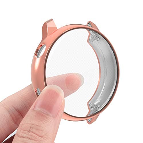 Compatible Samsung Galaxy Watch Active Screen Protector Case Cover,YiJYi Ultra Slim Soft Full Coverage Bumper[Sractch-Proof] Protection for Samsung Galaxy Watch Active (1 Pack-Rose Gold)