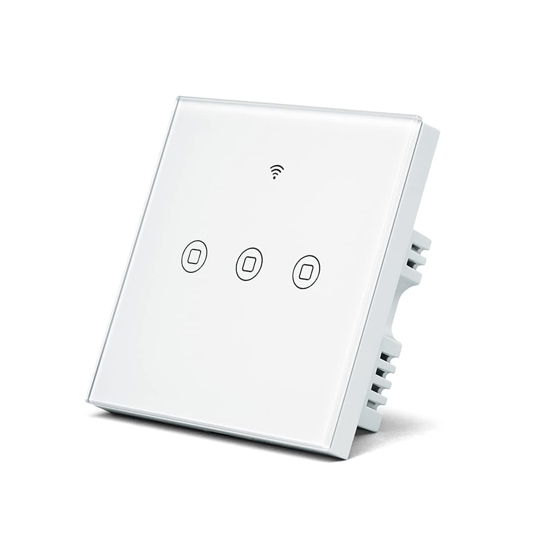 Wifi Smart Touch Panel Switch, 3 Channel, Alexa/Google Home Enabled