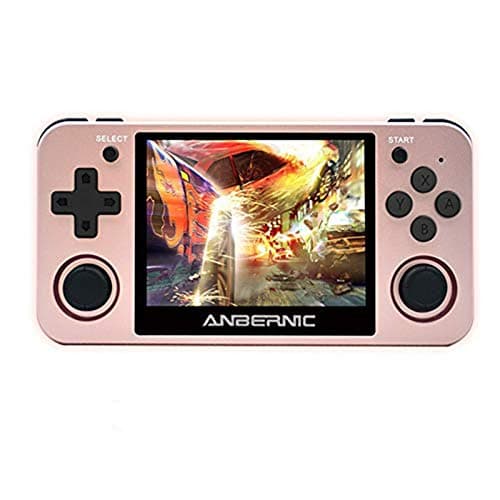 3.5" RG350M IPS Retro Games Console Handheld Game Console, Built-in Polymer Lithium Battery 2500 MAh & 16G ROM, Preload 10000 Games Opendingux System Gifts For Children (Titanium(+32G TF card))