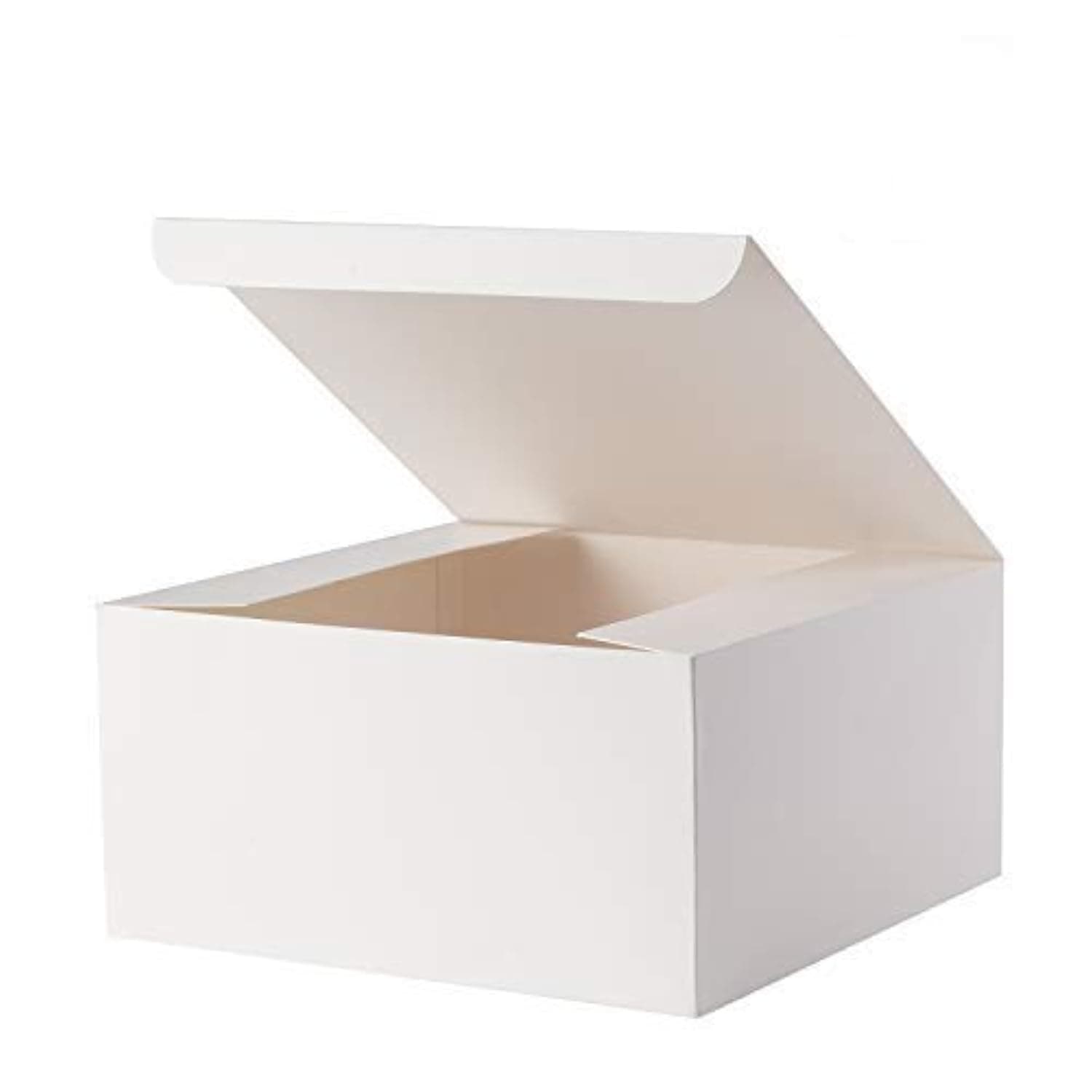 GEFTOL Gift Box 20 Pack 8 x 8 x 4 inches Fold Box Paper Gift Box Bridesmaids Proposal Box for Bridal Birthday Party Christmas(White)
