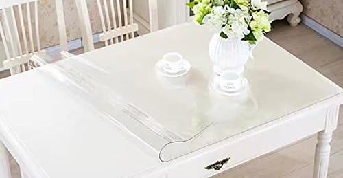 Waterproof Soft Glass Alike PVC Protector for Table/Desk Table Pads Table Covers With Multi Size Available, Transparent ,Thickness 1mm/23.6 x 39 Inches