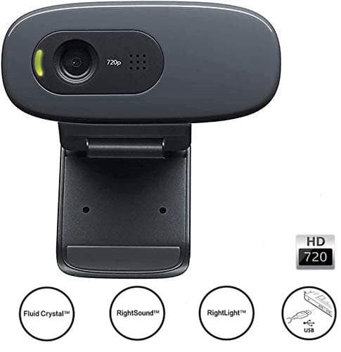 Webcam with Microphone Desktop or Laptop Webcam, HD 720p Widescreen for Video Calling and Recording