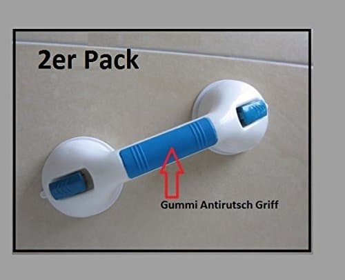 Non-Slip Suction Handle Bath Grab Rail with Suction Cup for Safety Bath and Shower Gel 2-Pack