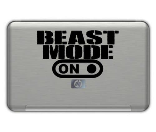 BEAST MODE ON Sticker (design#1) BLACK 7"x4"