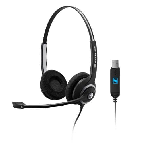 Sennheiser DeskMate Dual-Eared Corded Computer Headset with USB Connection. Works with PC and Mac. Perfect for Skype and Dragon Voice Dictation Software.