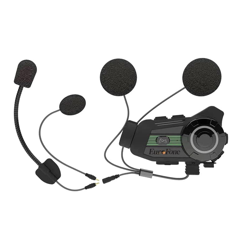 EuroFone S3 Motorcycle Helmet Bluetooth Headset with Dash Cam & Intercom, 2K/30FPS Best Video Quality, WiFi Instant View, Connects up to 2 Riders, IP67 Waterproof, Connect up to 1000m