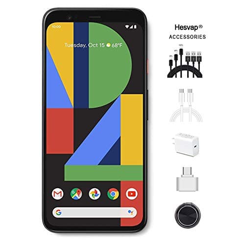 Google - Pixel 4 XL Unlocked Android Smartphone 64GB Memory Cell Phone Unlimited Cloud Storage (Black) AT&T/T-Mobile/Verizon W/ 69.99 Hesvap 7 in 1 Accessories Bundle