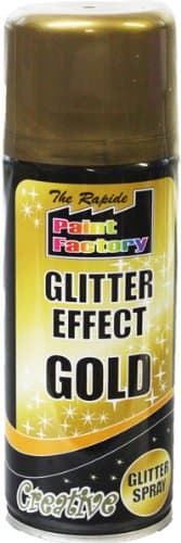3 x 200ml GOLD Glitter Effect Spray Paint It's creative, Its Glitter AND IT SPRAYS It's ideal for decorating, great for spraying trees, pine cones, foilage paper, picture frames & similar materials. ETC