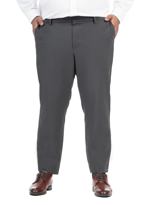 The Pant Project Stretchable Formal Pants for Plus Size Men | Stylish Slim Fit Luxury PV Lycra Men's Wear Trousers for Office or Party | Mens Fashion Dress Trouser Pant