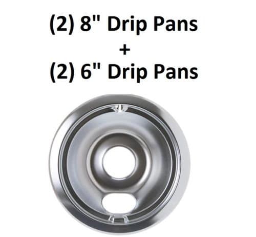 MAYITOP (2) 6" + (2) 8" Drip Pan for GE Hotpoint Kenmore WB31T10010 WB31T10011
